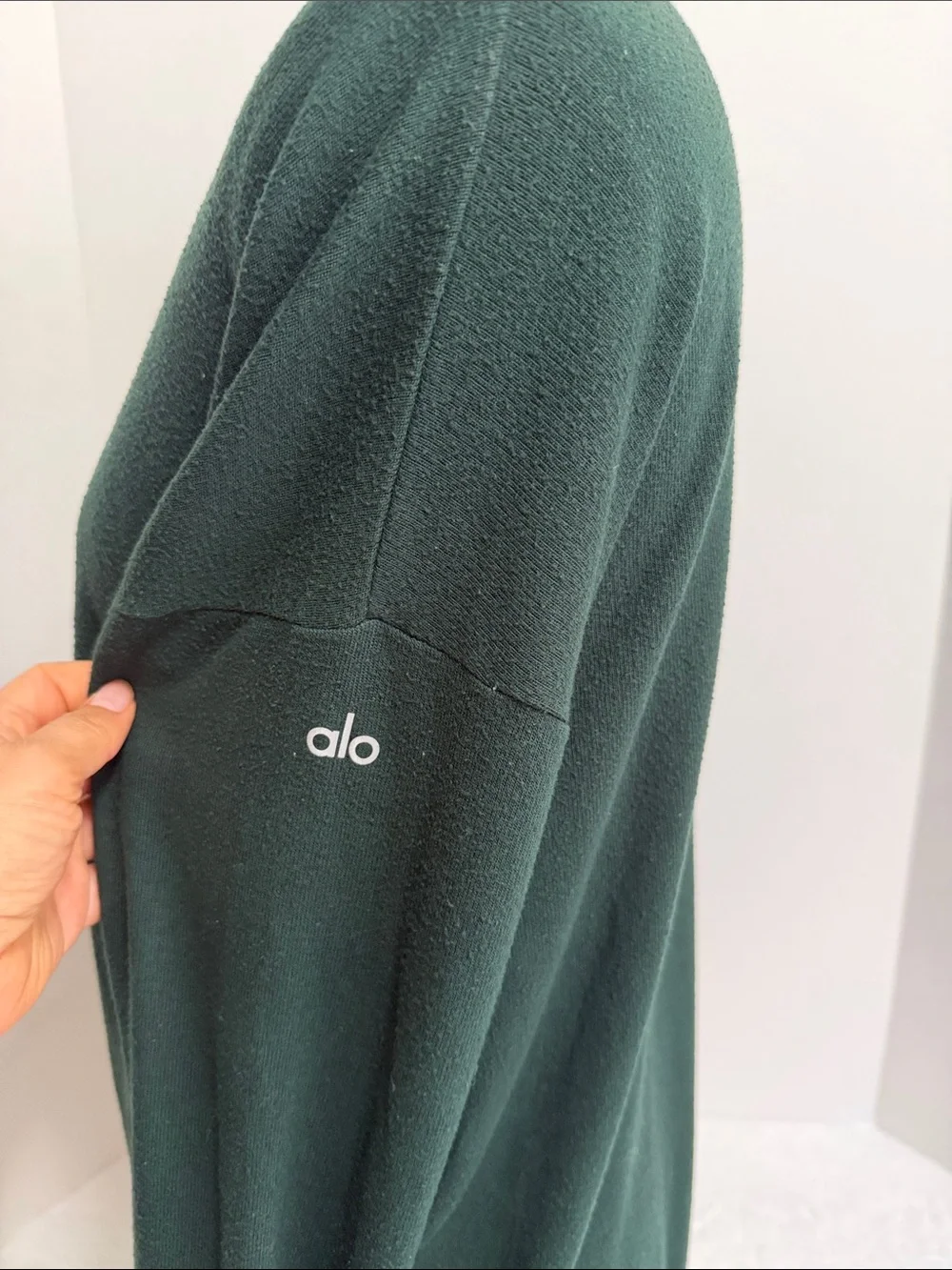 Alo Soho Oversized Crewneck Sweatshirt in Deep Forest Green Size Small